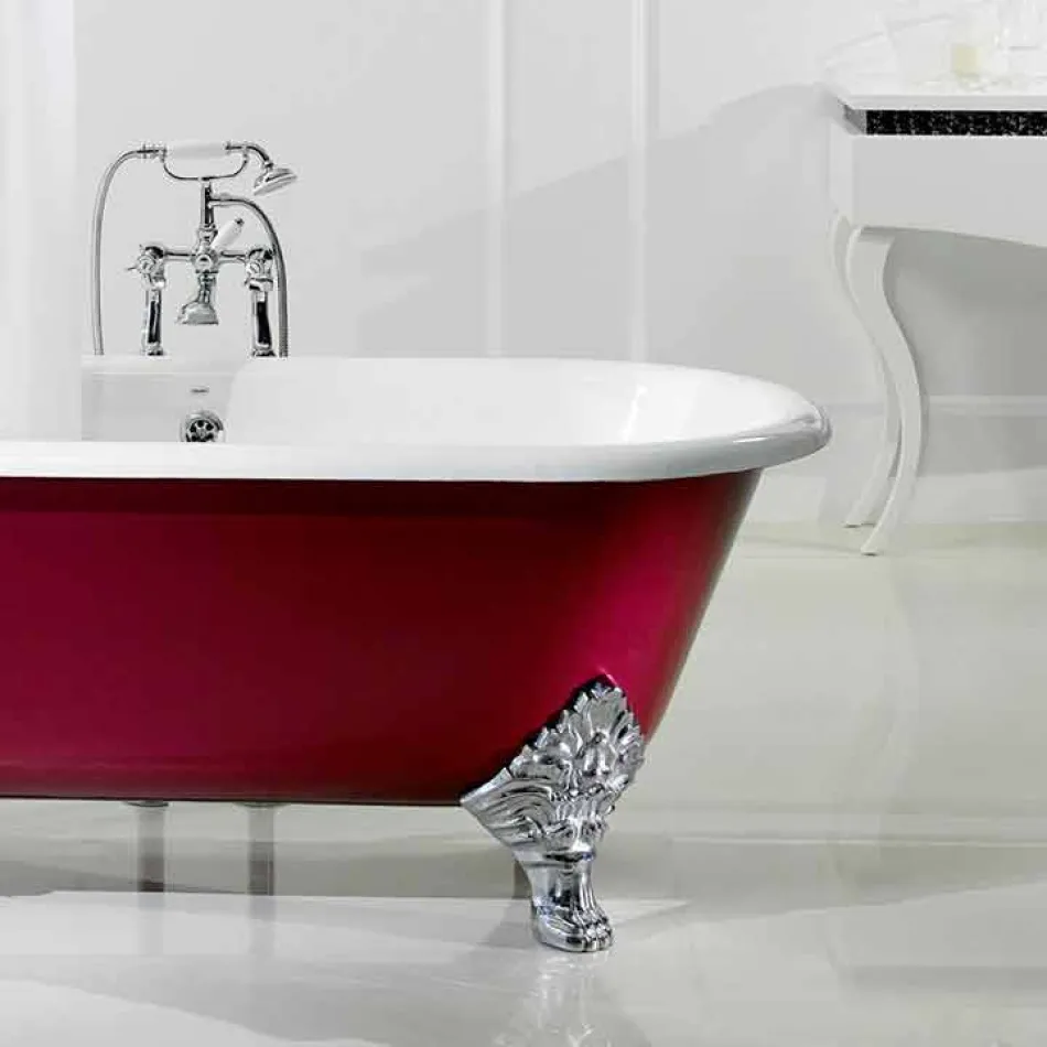 Freestanding bathtub with cast iron legs Hall Viadurini