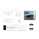 Bathtub freestanding cast iron painted with Diane feet Viadurini