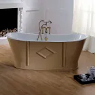Bathtub freestanding cast iron painted and decorated Allen Viadurini