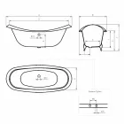 Vintage Freestanding Bathtub with Feet, in Cast Iron - Nadine Viadurini