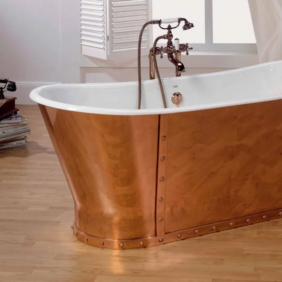 Cast iron exterior copper plated bath Henry Viadurini