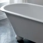 Matt White Solid Surface Bathtub with Feet - Degrees Viadurini