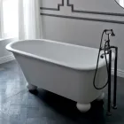 Matt White Solid Surface Bathtub with Feet - Degrees Viadurini