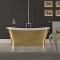Design cast iron bathtub with external cover in vintage Roy brass