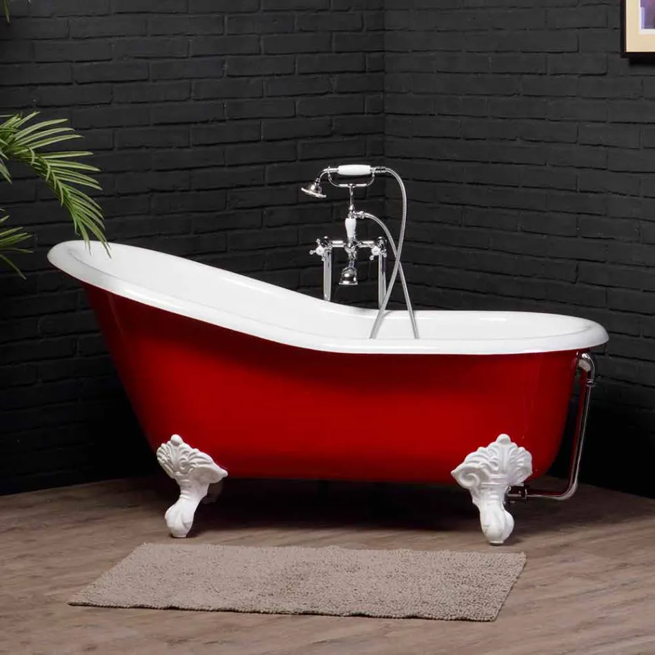 designer bath in cast iron with decorated feet Carrie Viadurini