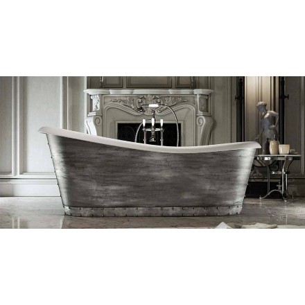 Modern design freestanding resin bathtub made in Italy, Furtei Viadurini