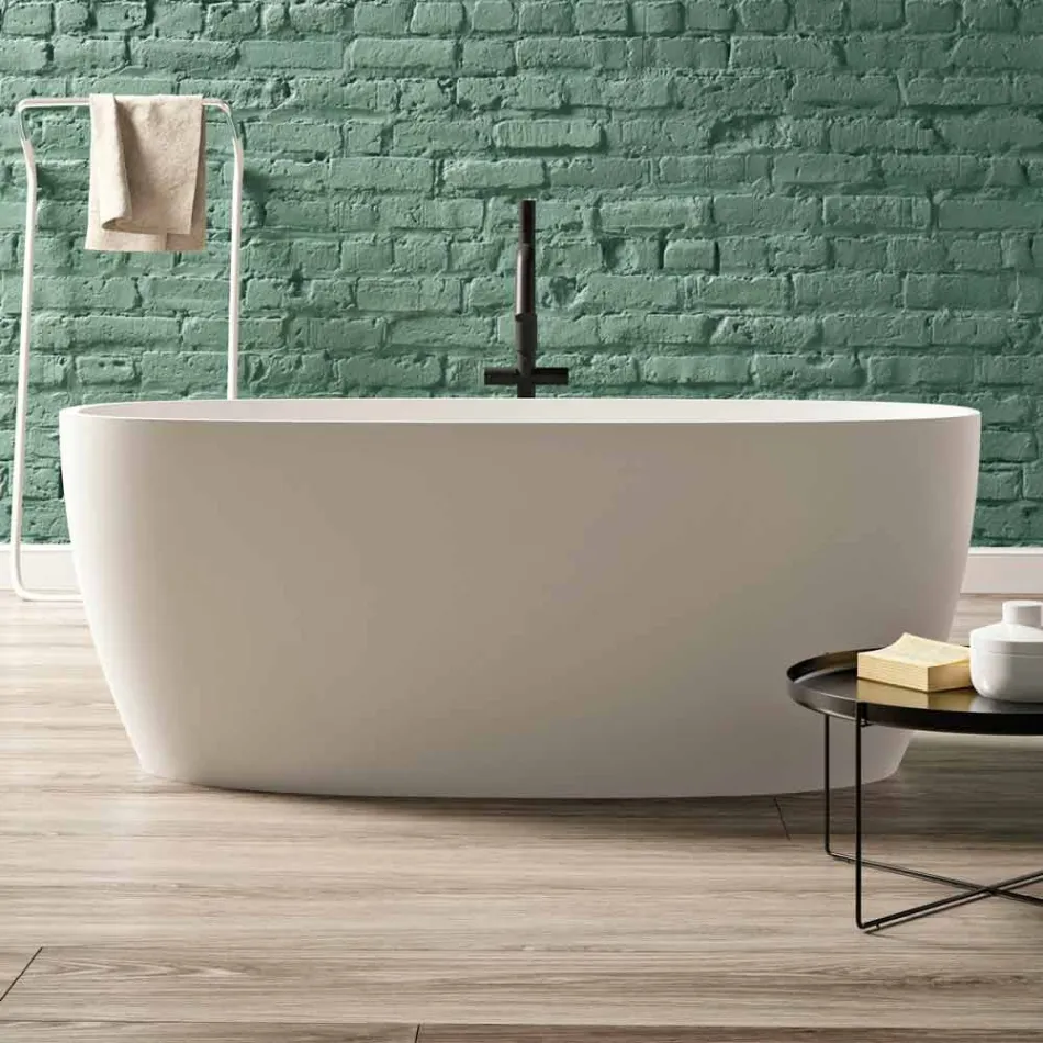 Free Standing Tub, Design Solid Surface Glossy / Matte - Veil Viadurini