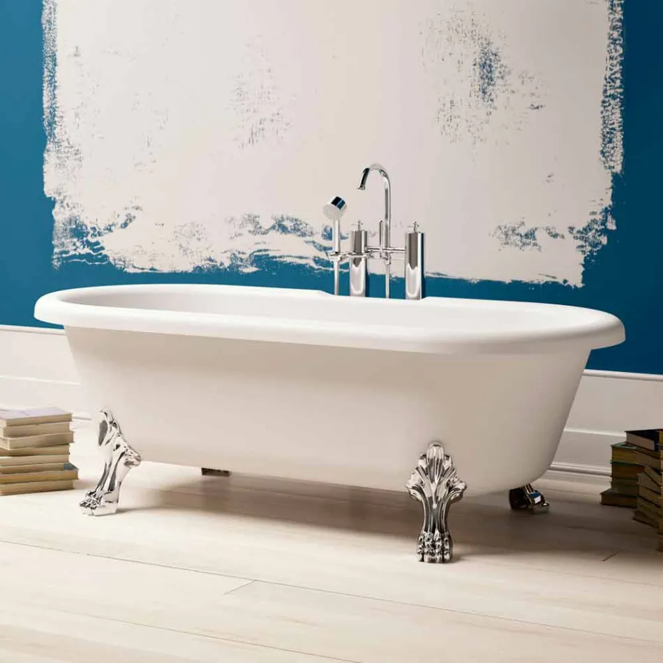 Design Free Standing Bath, Feet in Chrome Finish - Free Viadurini