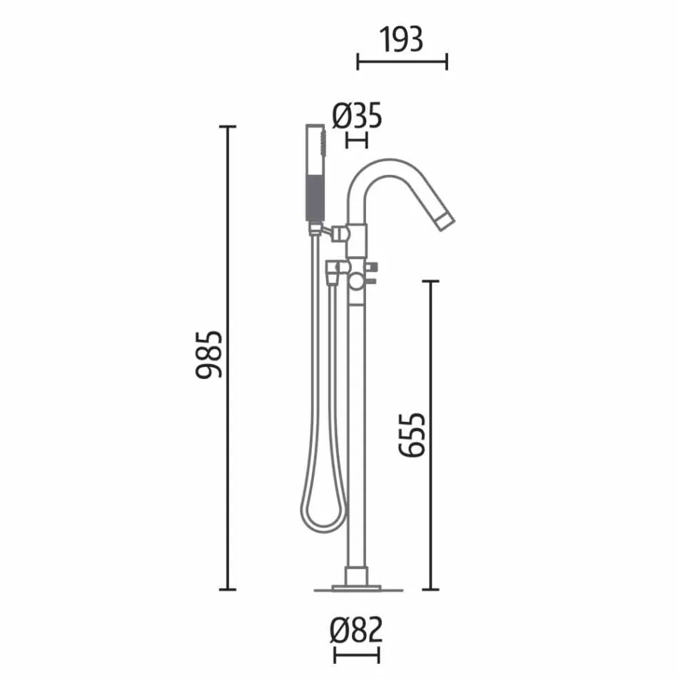 Free Standing Tub, Made in Italy, in Solid Surface - Flow Viadurini
