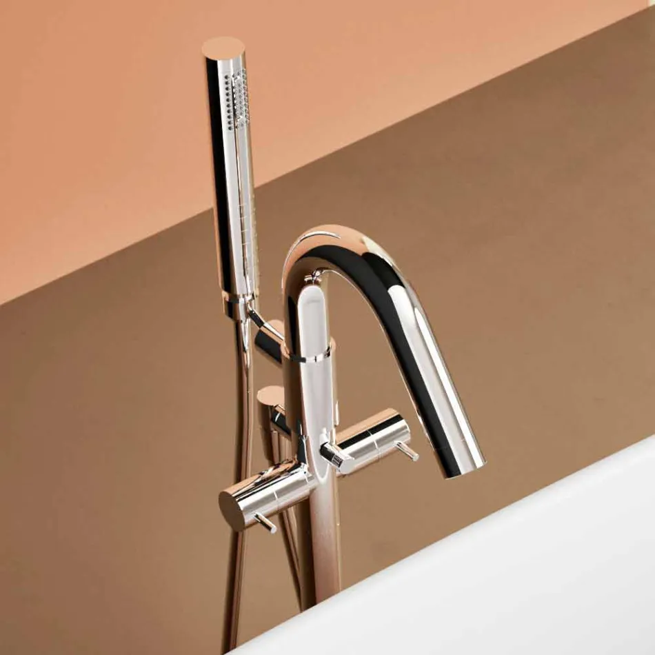 Free Standing Tub, Made in Italy, in Solid Surface - Flow Viadurini