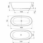 Free Standing Tub, Made in Italy, in Solid Surface - Flow Viadurini