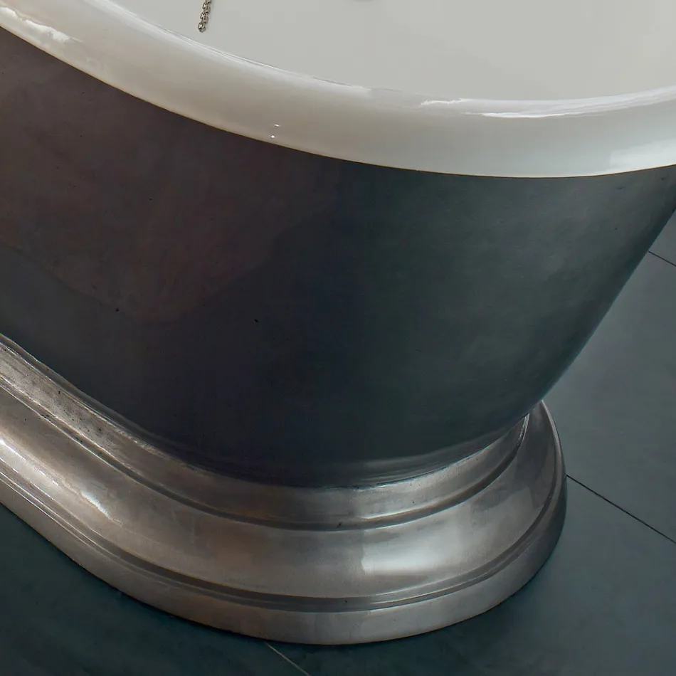 Freestanding bathtub in cast iron Vintage style, Made in Italy - Orsola Viadurini