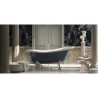 Freestanding blue resin bathtub in classic design, Fregona Viadurini