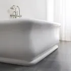 Rectangular Solid Surface Bathtub with Soft Corners Made in Italy - Fulvio Viadurini