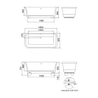 Rectangular Solid Surface Bathtub with Soft Corners Made in Italy - Fulvio Viadurini