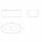 Freestanding monobloc design bathtub produced in Italy, Dongo Viadurini