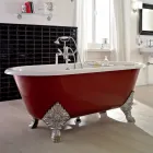 Vintage Freestanding Bathtub with Cast Iron Feet, Made in Italy - Naike Viadurini