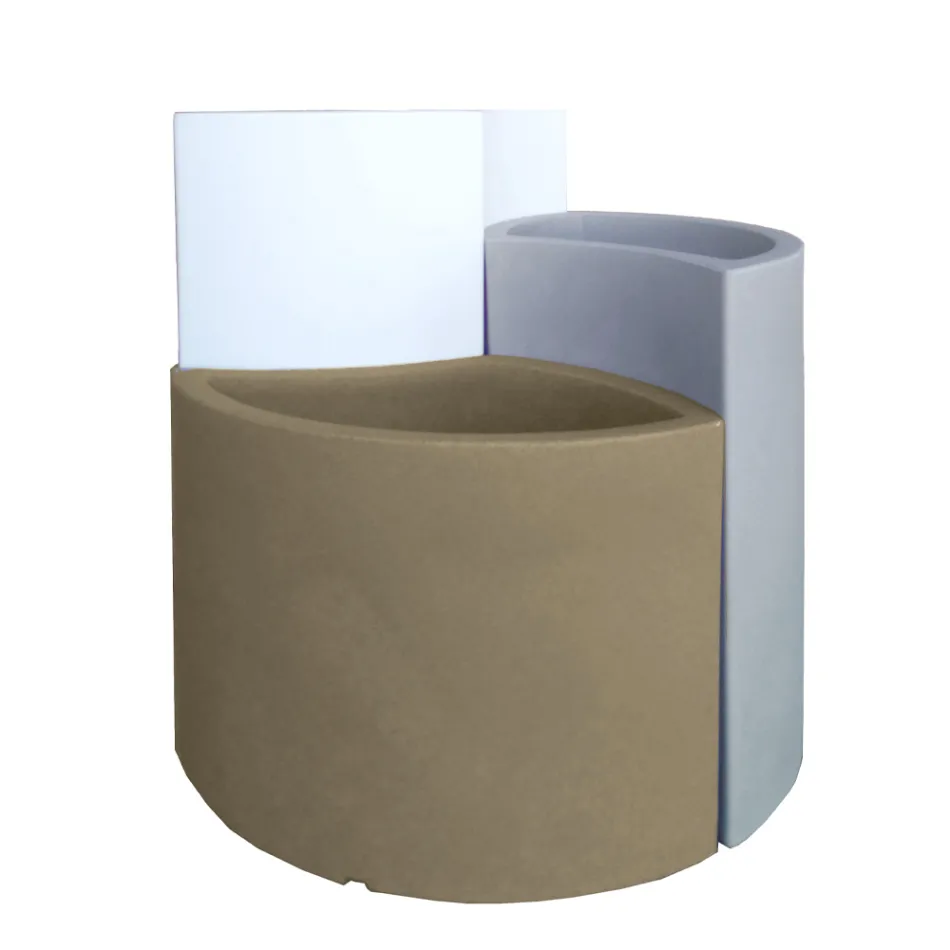 Modular Vases in Colored Polyethylene Made in Italy 3 Pieces - Flowes Viadurini