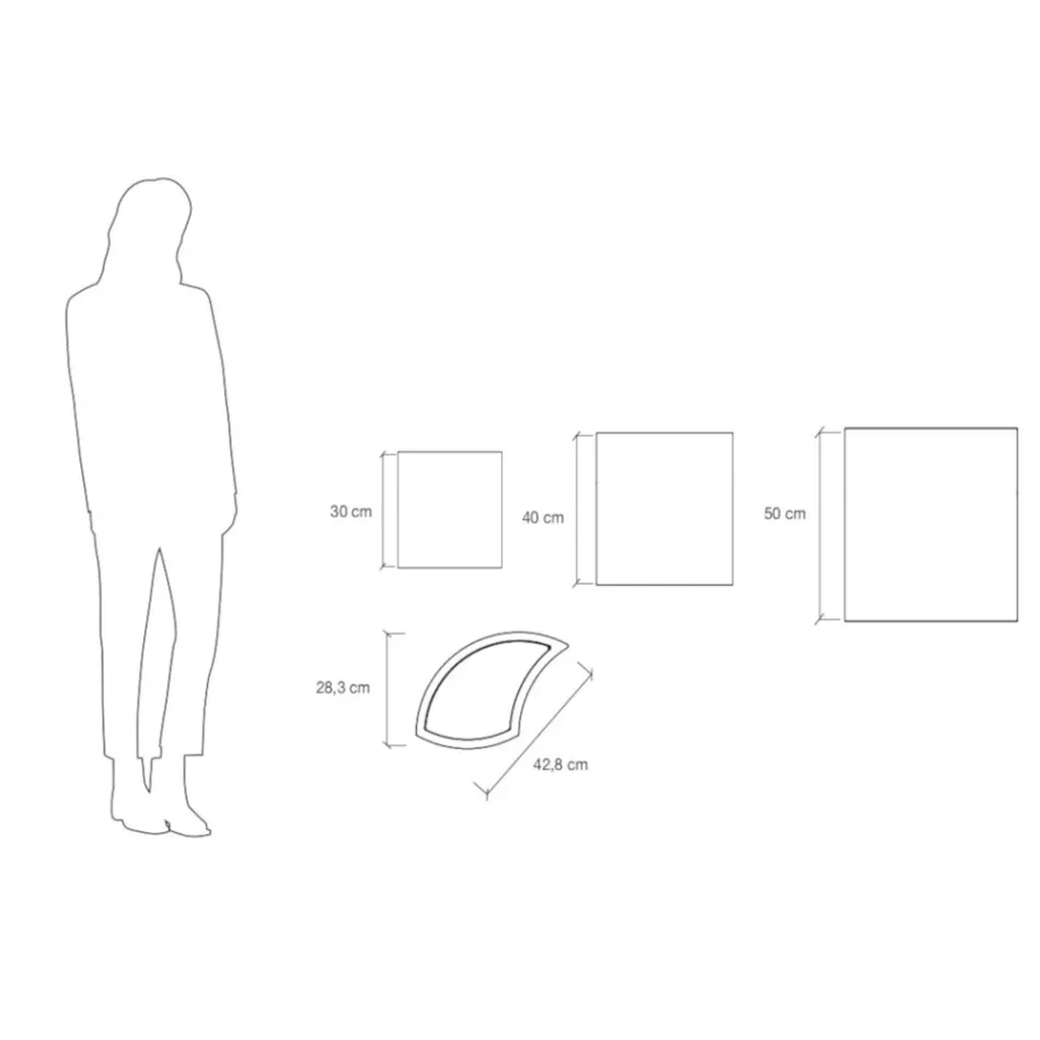 Modular Vases in Colored Polyethylene Made in Italy 3 Pieces - Flowes Viadurini