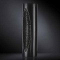Tall Indoor Vase in Matt Black Ceramic and Steel Made in Italy - Jesolo
