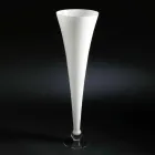 Tall Indoor Vase in White and Transparent Glass Made in Italy - Clodino Viadurini