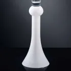 Tall Indoor Vase in Transparent and White Glass Made in Italy - Ludovico Viadurini