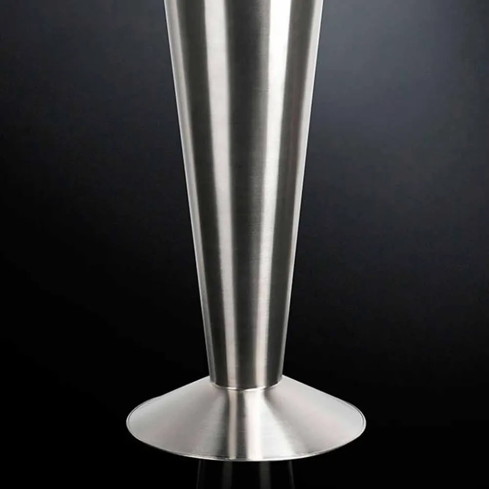 Tall Decorative Vase in Satin Steel Made in Italy Fine - Vesper Viadurini