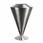 Tall Decorative Vase in Satin Steel Made in Italy Fine - Vesper Viadurini