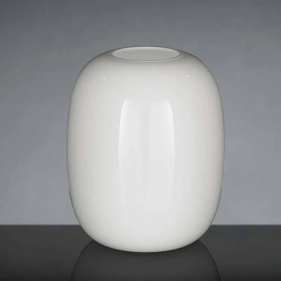 Handcrafted White or Gray Glossy Glass Vase Made in Italy - Malindi Viadurini