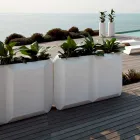 White Indoor or Outdoor Vase in Plastic of 3 Sizes - Gem by Myyour Viadurini