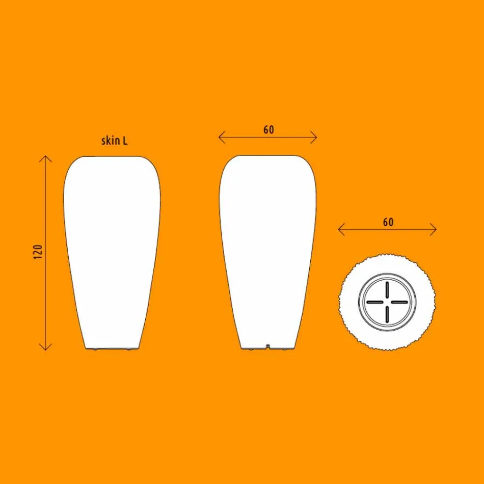 2 Pieces White, Beige or Anthracite Polyethylene Vase - Skin by Myyour Viadurini