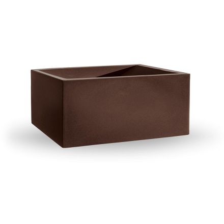 Rectangular Colored Polyethylene Outdoor Vase Made in Italy - Gray Viadurini