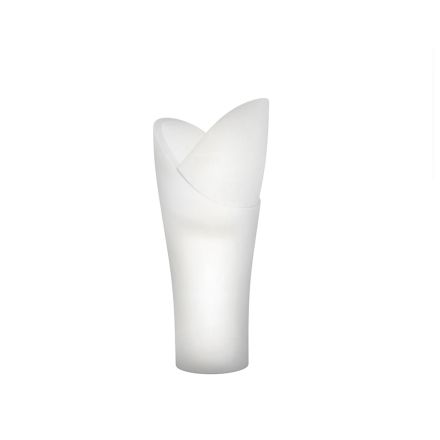 Luminous Outdoor Vase in White Polyethylene Made in Italy - Galileo Viadurini