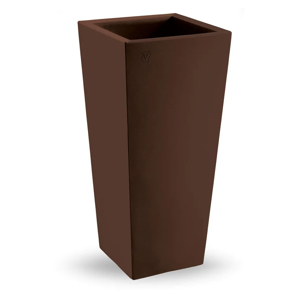 Square Outdoor Vase in Colored Polyethylene Made in Italy - Marilard Viadurini