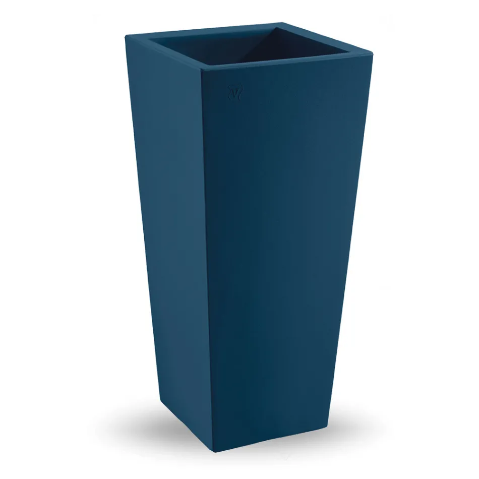 Square Outdoor Vase in Colored Polyethylene Made in Italy - Marilard Viadurini