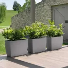 Rectangular Outdoor Vase in Polyethylene Made in Italy - Albarone Viadurini