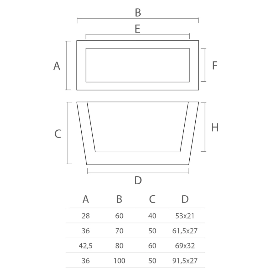 Rectangular Outdoor Vase in Polyethylene Made in Italy - Albarone Viadurini