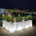 Bright Garden Pot in White Polyethylene Made in Italy - Crizia Viadurini