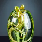 Indoor Stained Glass Vase with Geckos Handmade in Italy - Geco Viadurini