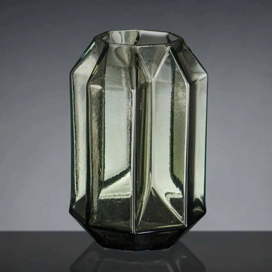 Indoor Vase in Polished Glass Handcrafted in Italy - Flock Viadurini