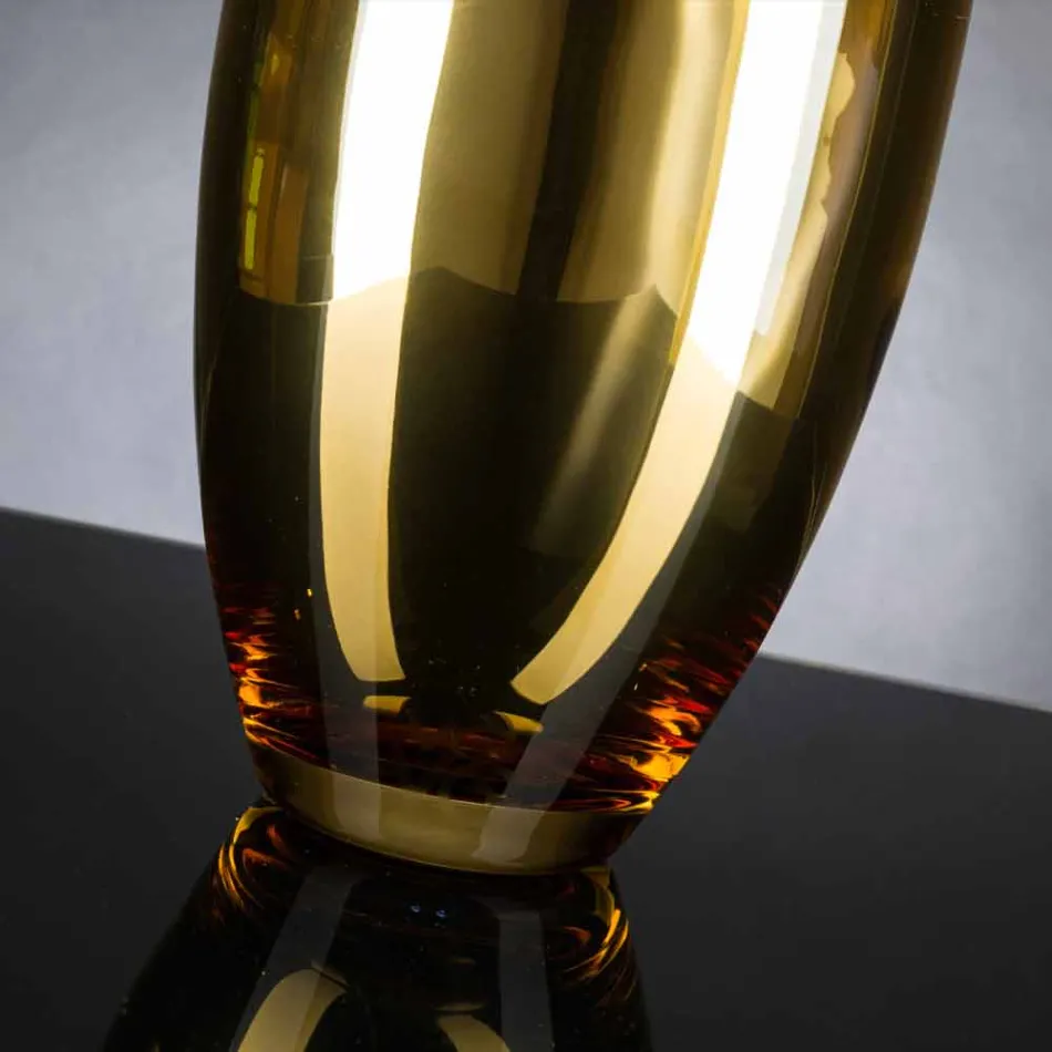 Indoor Vase in Blown Glass Gold Finish Handmade in Italy - Taka Viadurini