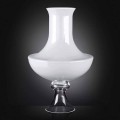 Modern Indoor Vase in White and Transparent Glass Made in Italy - Portos