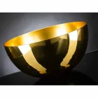 Round Indoor Vase in Blown Glass 24k Gold Finish Made in Italy - Golden Viadurini