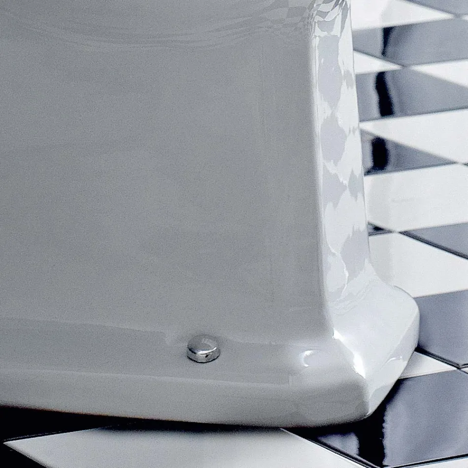 Floor Vase Classic Design Back To Wall in Made in Italy Ceramic - Marwa Viadurini