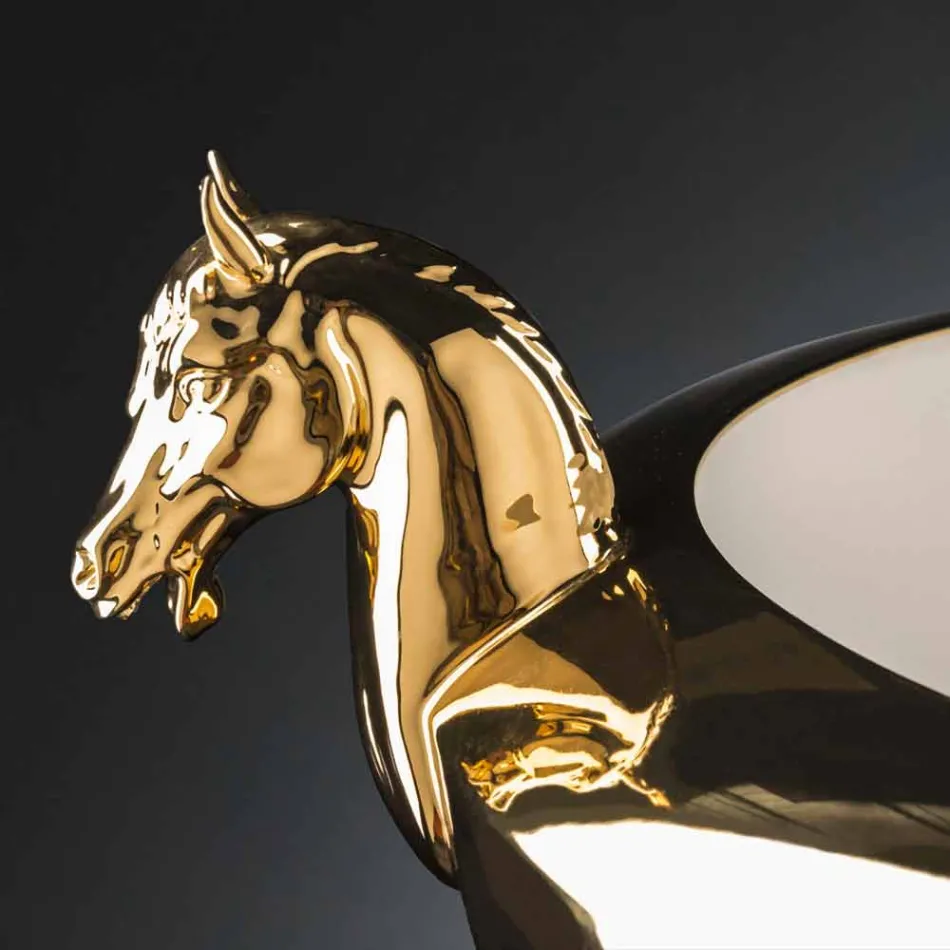 Handcrafted Decorative Vase in White Ceramic or 24k Gold Made in Italy - Jakcy Viadurini