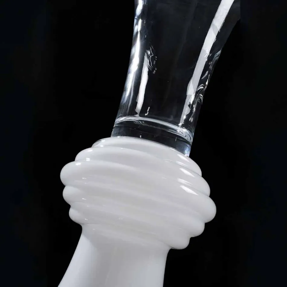 Indoor Decorative Glass Vase with White Base Made in Italy - Catia Viadurini