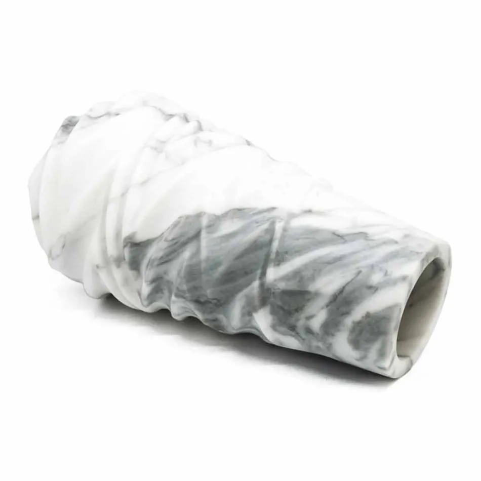 Arabesque Marble Design Decorative Vase Made in Italy - Brock Viadurini