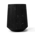 Decorative Vase in White Carrara Marble or Portoro Design with Stripes - Cairo Viadurini