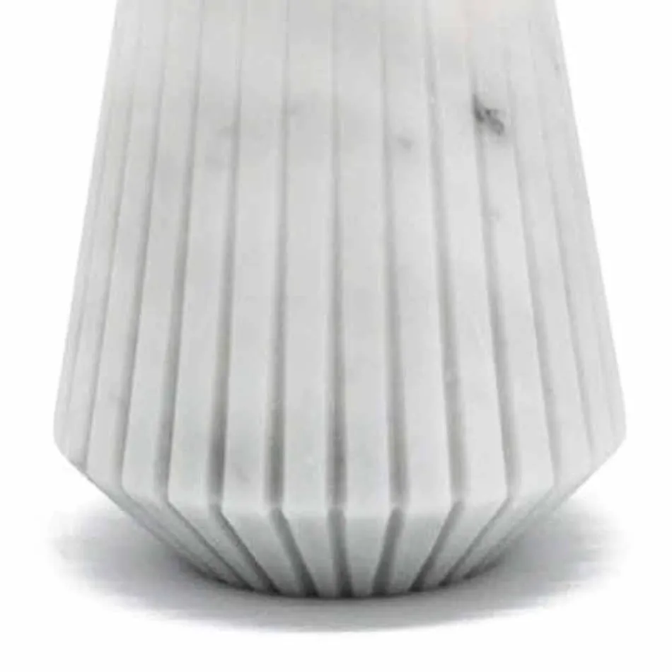 Modern White Carrara Marble Decorative Vase Made in Italy - Cairo Viadurini