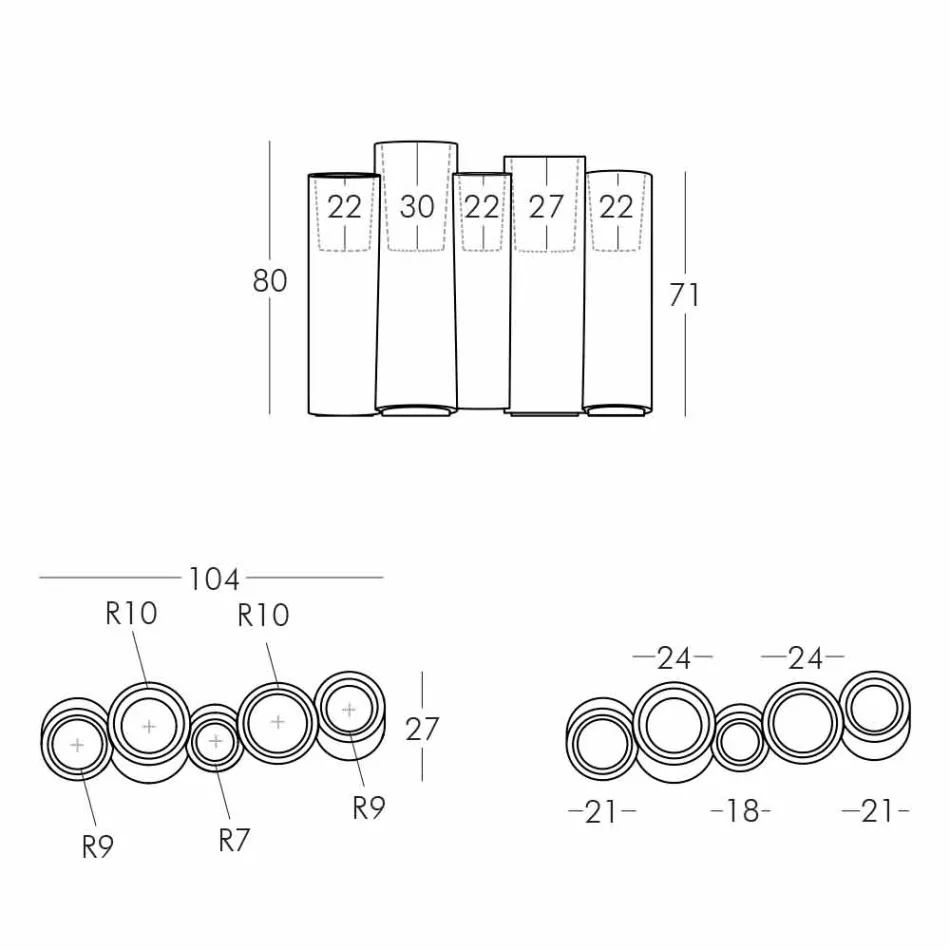 Bright decorative vase Slide Bamboo of modern design made in Italy Viadurini